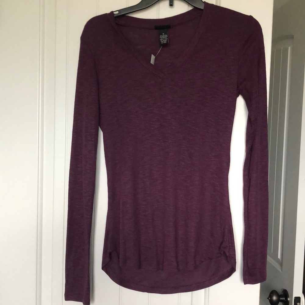 Rue 21 Top Women's Size Medium Dark Purple Long Sleeve V-Neck